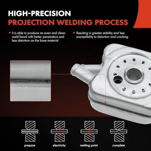 A-Premium Engine Oil Cooler Compatible with Volkswagen Jetta Passat Golf Beetle Cabrio Corrado EuroVan Audi A4 A6 80 90 100 Quattro 4000 Cabriolet - Image 4