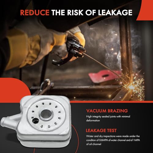 A-Premium Engine Oil Cooler Compatible with Volkswagen Jetta Passat Golf Beetle Cabrio Corrado EuroVan Audi A4 A6 80 90 100 Quattro 4000 Cabriolet - Image 5