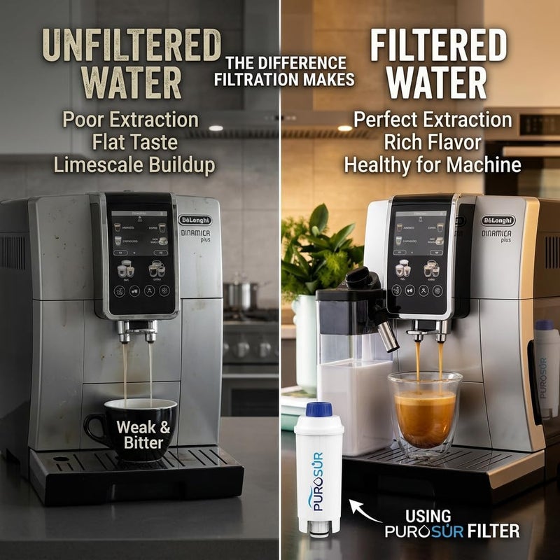 PUROSUR Compatible De'Longhi 5513292811 Water Filter for DELONGHI De'Longhi DLS C002 CFL-950 / SER3017 (Pack of 2) - Image 4