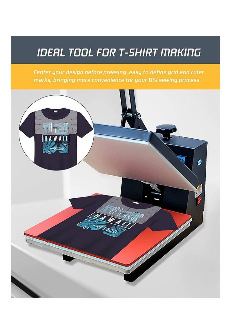 SYOSI 6 Pcs T Shirt Ruler Guide Alignment Tool T shirt Hot Pressing Guide Ruler Center Designs T Shirt Round Neck Calibration for Adult Youth Toddler Infant Pvc Ruler Vinyl Transparent - Image 5