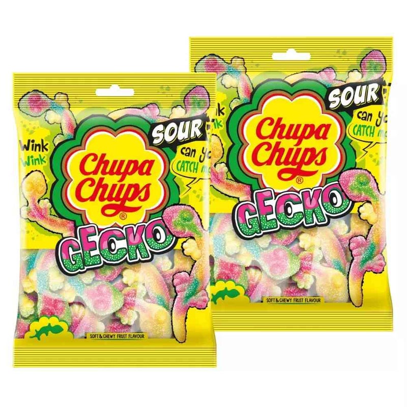 Chupa Chups Sour Gecko Gummy Candy- 2X160gms