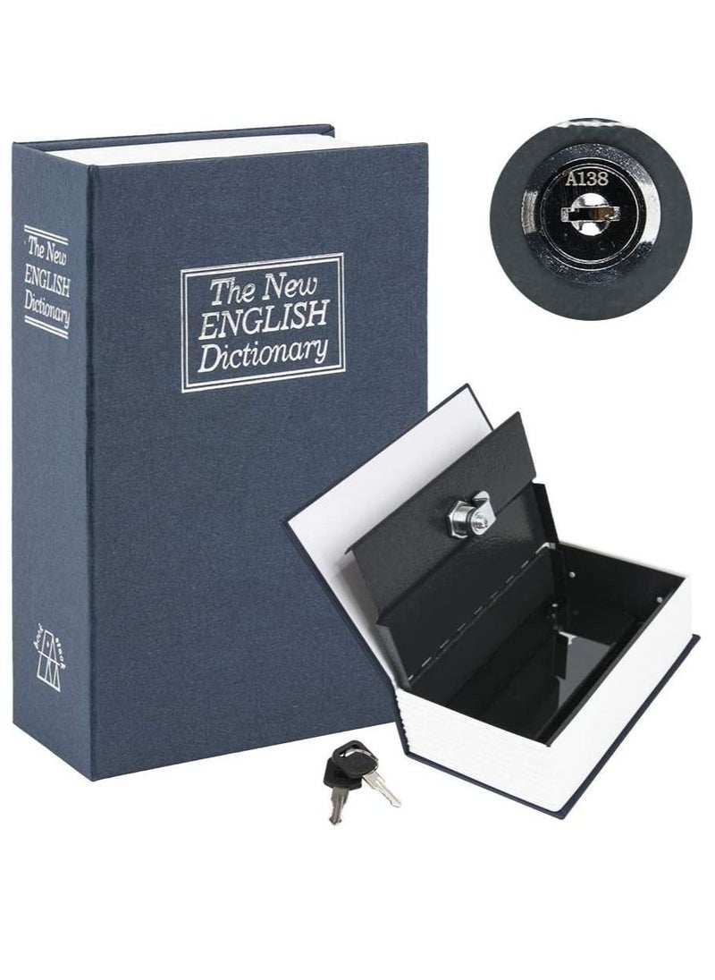 Rubik Small Book Safe with Key Lock Home Dictionary Diversion Book Size 18.5 x 11.5 x 5.5cm (Navy Blue)  - Image 1
