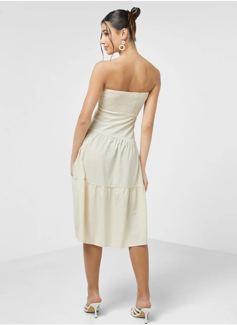 Ginger Strapless A-Line Midi Dress