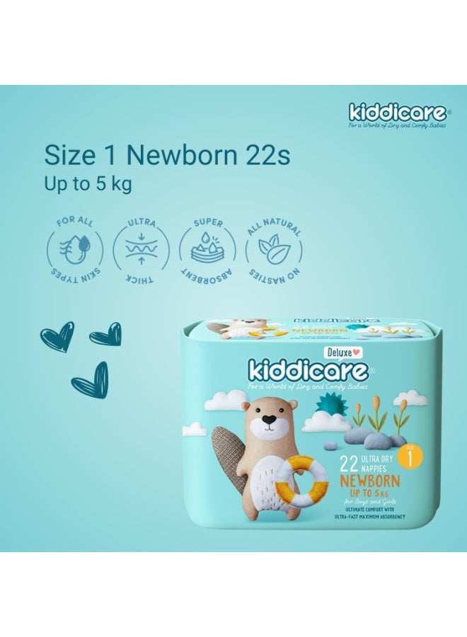 Kiddicare Deluxe New Born Baby Diaper Nappy Pant Size 1 Upto 5 Kg Ultra Fast High Absorbency 22 Pcs - Image 4