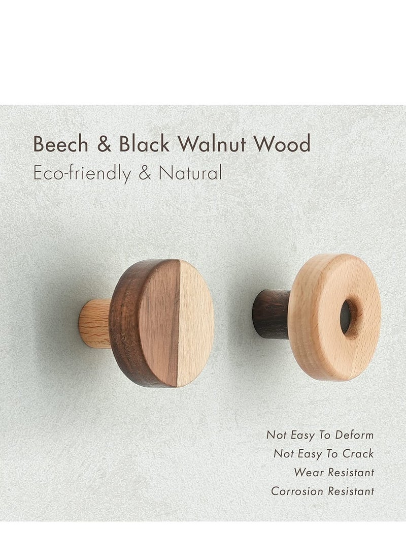 SYOSI - Wood Wall Hooks, Natural Cute Biscuit Coat Hooks, Boho Wall Mounted,Hanging Rack for Hanging Coat, Scarf, Bag, Towel, Clothes, Short Sleeve ,Shirt Suit, Hats and More 5PCS - Image 1