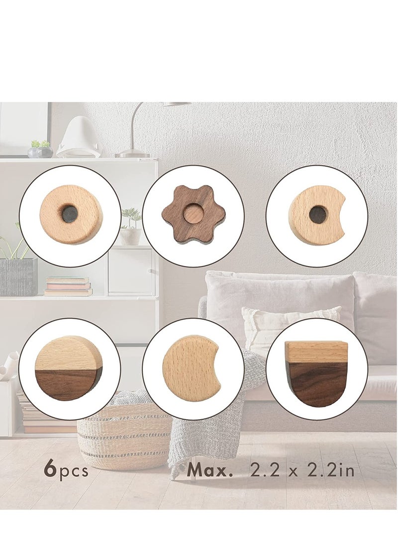 SYOSI - Wood Wall Hooks, Natural Cute Biscuit Coat Hooks, Boho Wall Mounted,Hanging Rack for Hanging Coat, Scarf, Bag, Towel, Clothes, Short Sleeve ,Shirt Suit, Hats and More 5PCS - Image 1