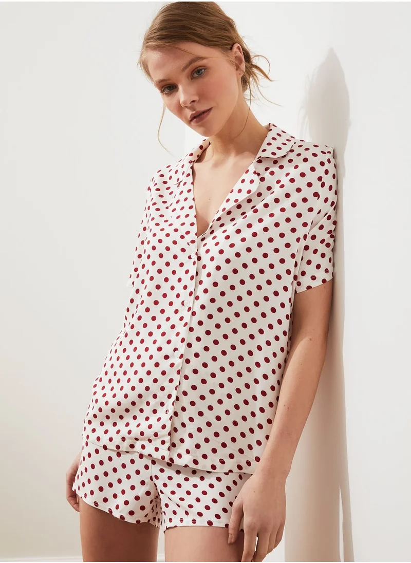 trendyol Polka Dot Shirt & Shorts Set