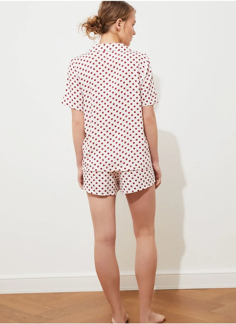 trendyol Polka Dot Shirt & Shorts Set