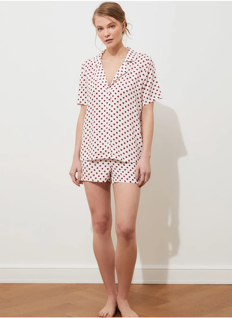 trendyol Polka Dot Shirt & Shorts Set