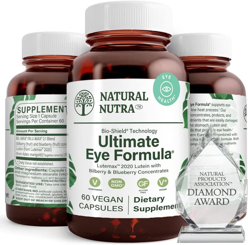 Natural Nutra Ultimate Eye Health Vitamins Supplement Improves Night Vision and Day Vision Support Eye Health Promote Ability to See Colors Non GMO Gluten Free Bilberry Extract 60 Capsules - Image 1
