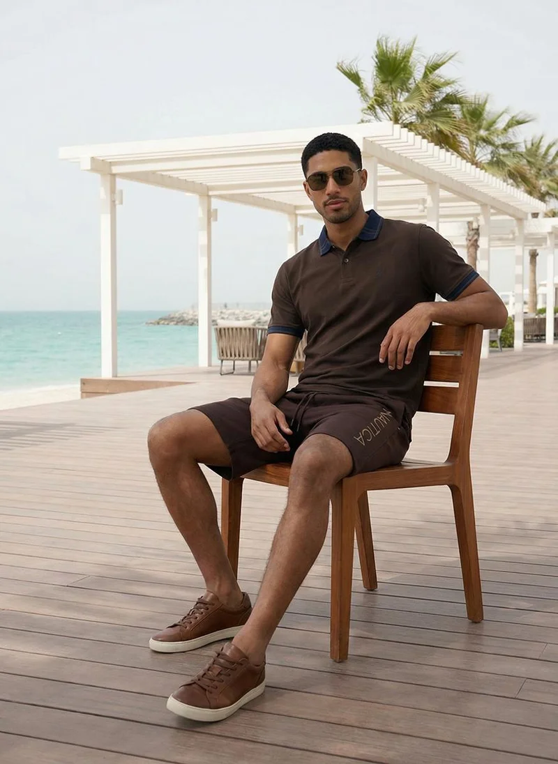 NAUTICA  Men's Short Sleeve Polo with Collar Tipping for Men | Best Price UAE