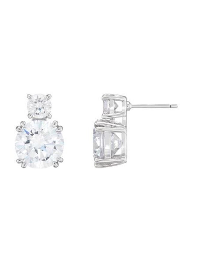 BUCKLEY LONDON - The Flawless Collection - Clear Round Meghan Drop Earrings - Image 1