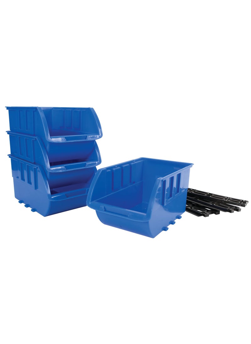 Performance Tool Performance Tool W5196 Large Stackable Storage Trays - Adjustable for Vertical or Horizontal Position, Blue, Pack of 4  - Image 1