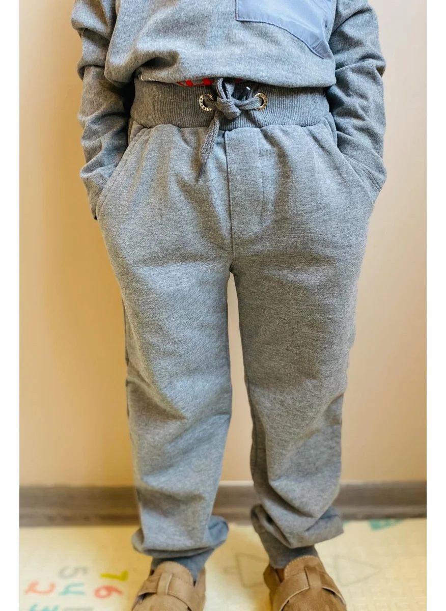 Breeze Girls & Boys Boy's Sweatpants with Pocket, Age 3-8, Light Gray Melange