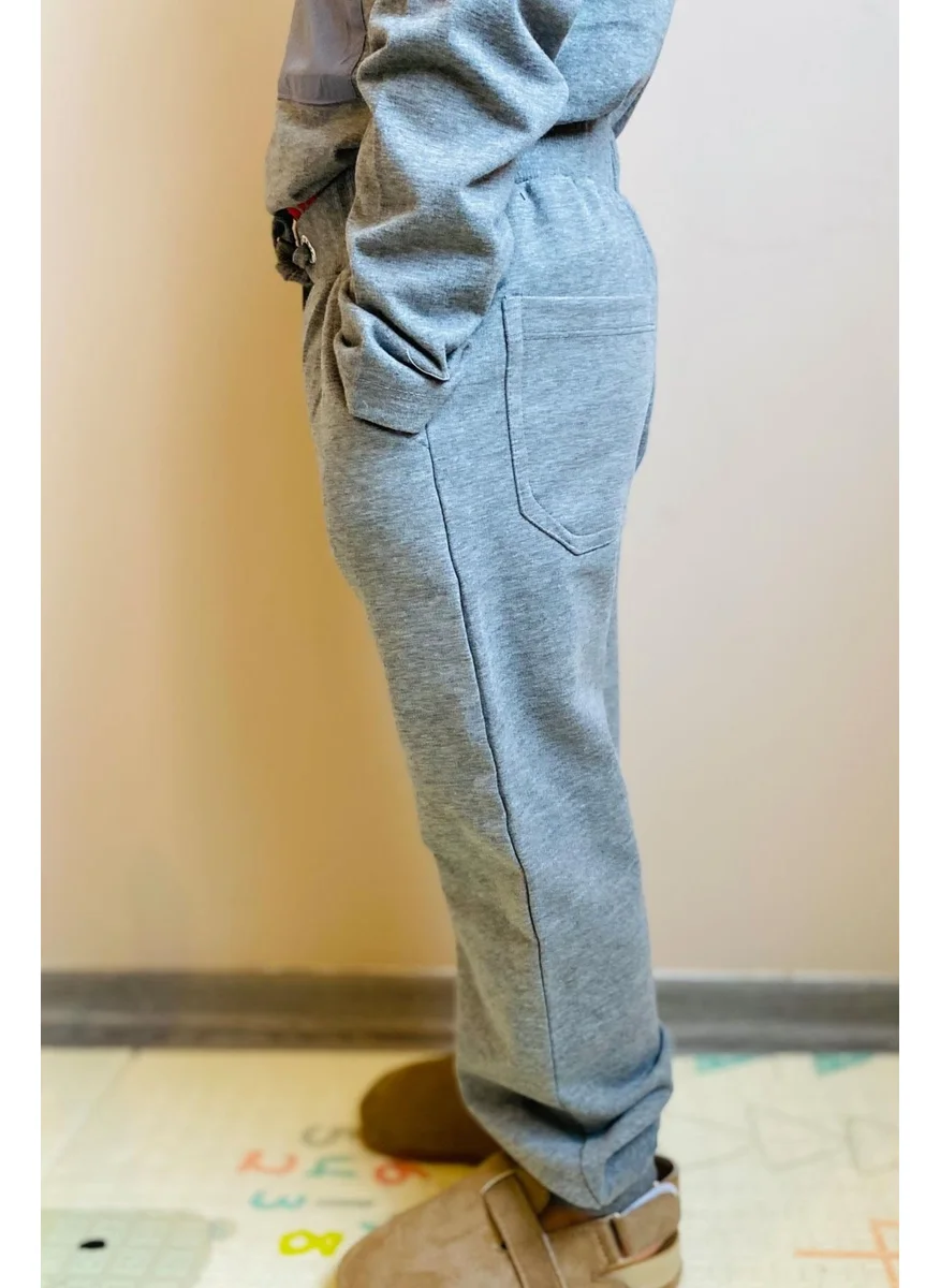 Breeze Girls & Boys Boy's Sweatpants with Pocket, Age 3-8, Light Gray Melange