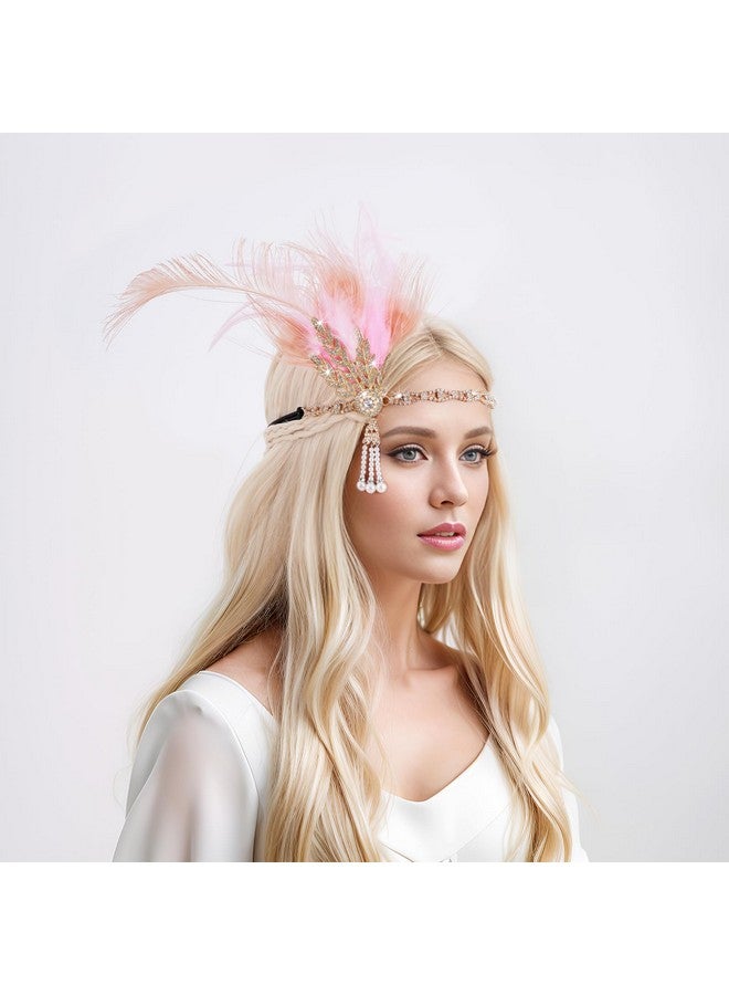 تونج كلاود عصابة رأس من الريش من عشرينيات القرن العشرين، عصابة رأس من الريش من عشرينيات القرن العشرين، عصابة رأس من الريش من عشرينيات القرن العشرين (وردي) - Image 5