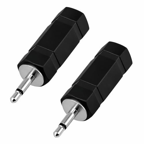 MX 2.5mm Male to 3.5mm Female Audio Adapter Converter, Stereo/Mono AUX Jack for Headphones, Earphones, Headsets, Speakers & Audio Systems, Durable Metal Connector, Plug & Play (Pack of 2) - Image 1