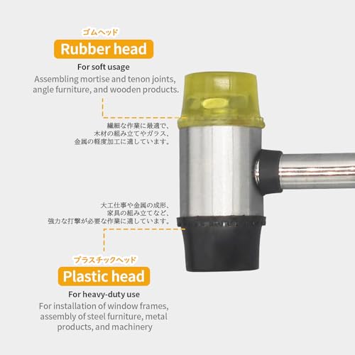 BOOSDEN Double-Faced Soft Hammer Mallet, Rubber Hammer, Soft Hammer for Home Decoration Installation Hand Tool, 25mm - Image 3