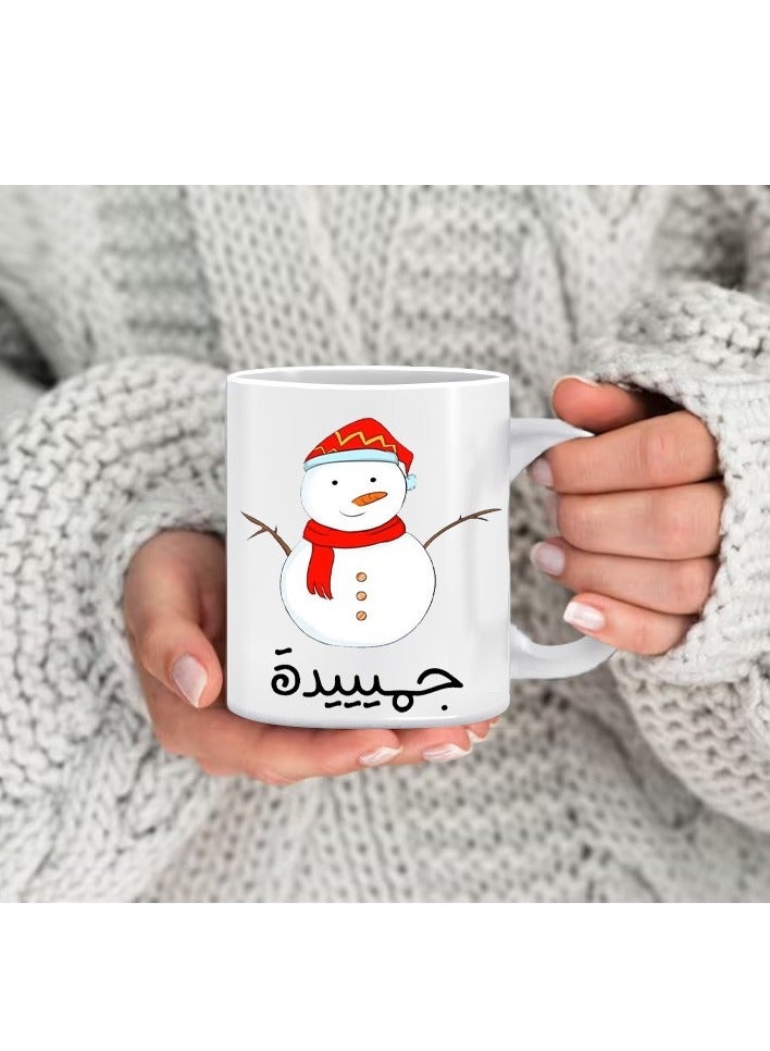 فون بلانيت كوب بطبعة رجل الثلج مج للشاي والقهوة بمقبض مريح متعدد الألوان