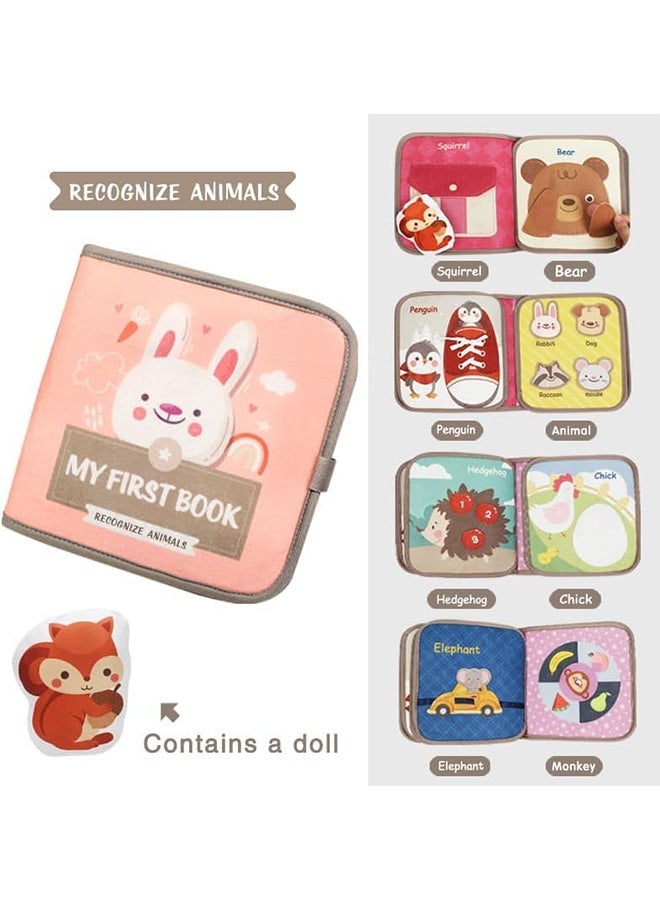 Peachjoy كتاب مشغول للأطفال الصغار، كتب قماش ناعمة، كتب للأطفال، كتاب هادئ لعبة مونتيسوري، كتاب نشاط ناعم للتعلم المبكر، كتب تفاعلية للأطفال الصغار والرضع، كتب مشغولة حسية - Image 2