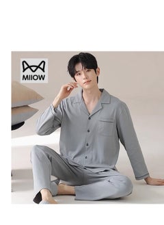 Cotton Pajamas Men's Oversized Loose Long Sleeved High-End Home Suit Set - pzsku/ZD33CB0A1513E62E11F16Z/45/_/1733881605/f389c6dc-7b0f-4993-bc9a-67dc833044dd