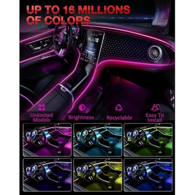 هالامودو أضواء نيون ليد 12 فولت يو إس بي إضاءة داخلية للسيارة مع جهاز تحكم عن بعد 3 متر لتزيين أسفل السيارة، أزرق - Image 5