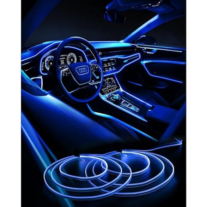 هالامودو أضواء نيون ليد 12 فولت يو إس بي إضاءة داخلية للسيارة مع جهاز تحكم عن بعد 3 متر لتزيين أسفل السيارة، أزرق - Image 3
