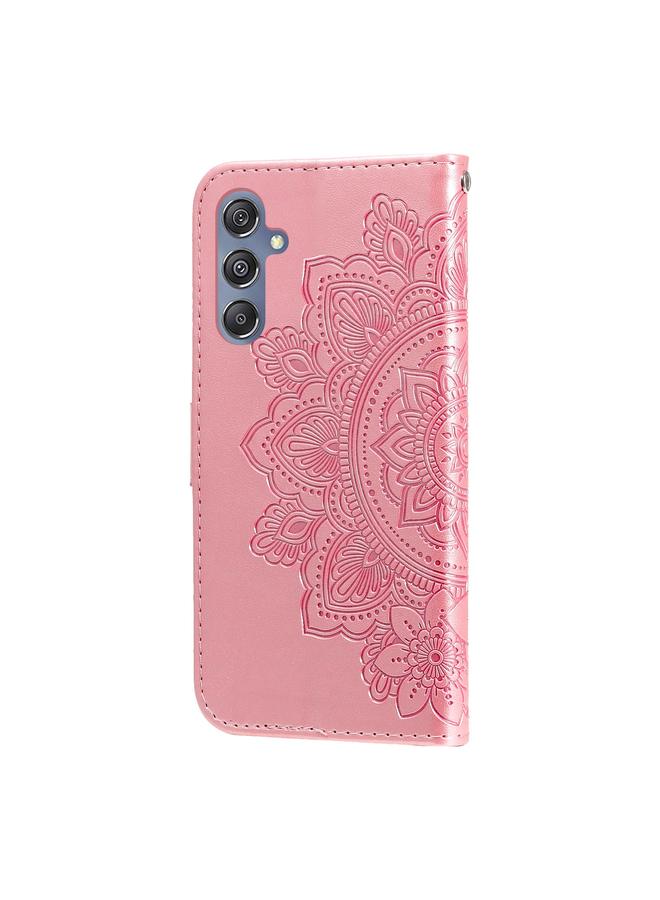 S-TOP Case For Samsung Galaxy M34 5G 7-petal Flowers Embossing Leather Phone Case - Image 3