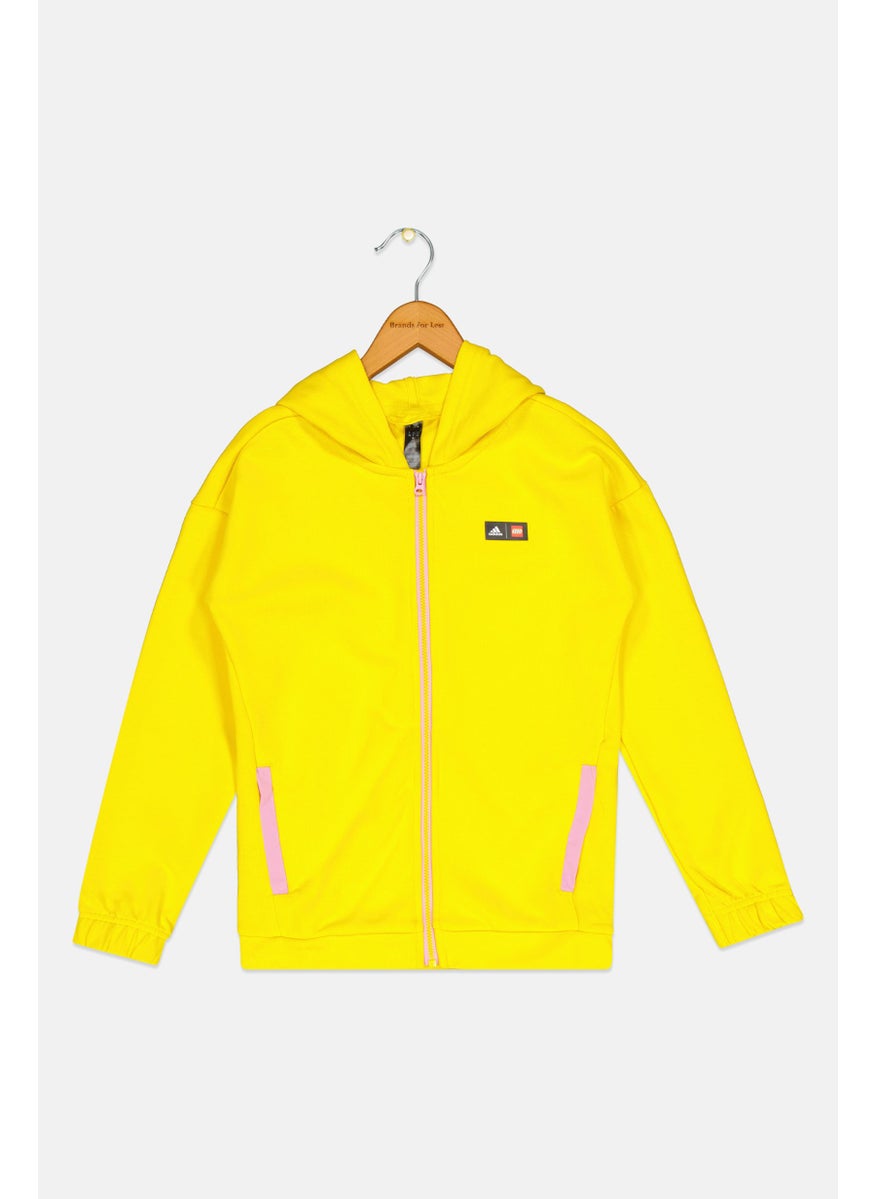 Adidas Adidas x Lego Kids Boy Brand Logo Outdoor Hoodie, Yellow  - Image 1