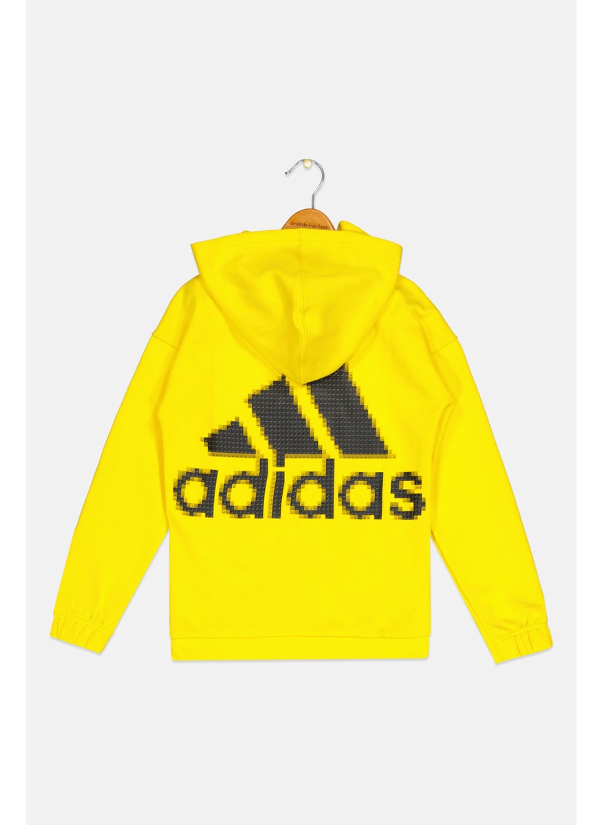 Adidas Adidas x Lego Kids Boy Brand Logo Outdoor Hoodie, Yellow  - Image 2