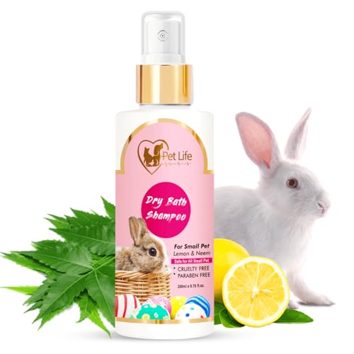 PETLIFE Organic Dry Bath Shampoo For Small Pets, Rabbits & Kitten|Dry/Waterless/Spray Rabbits & Small Pet Shampoo|Made With Natural Ingredients For A Cleaner, Smoother & Shinier Coat 200 Milliliter - Image 1