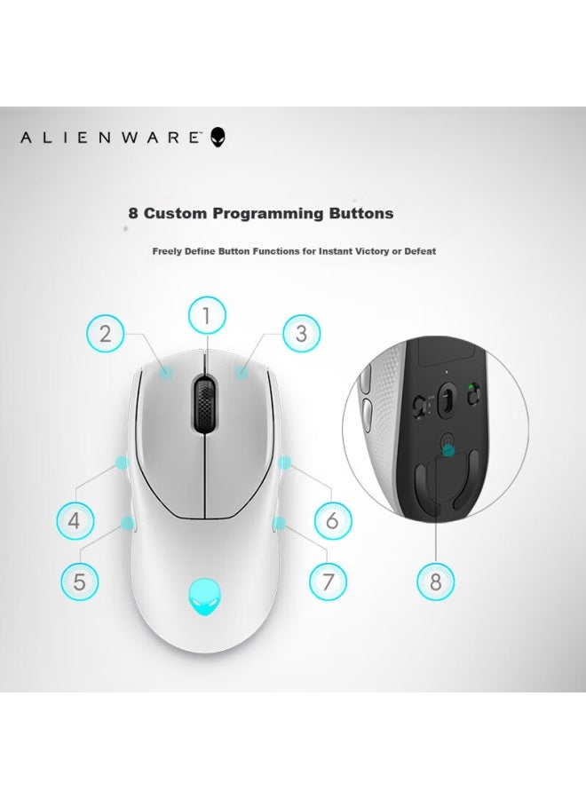 Alienware 720m+510k Keyboard And Mouse Combo Rgb High-end E-sports Peripherals Gift For Girlfriend Holiday Present White - Image 4