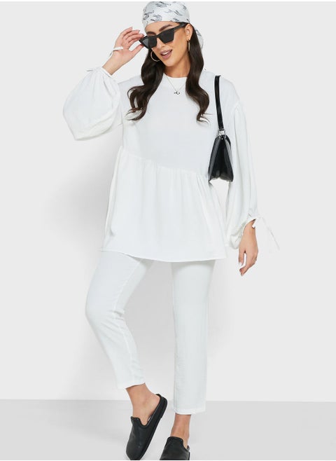 Ruffle Hem Pant Set