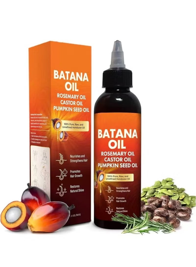 Oil Batana Oil: Organic Raw Honduras Oil for Hair Growth - 100% Pure & Natural for Thicker, Stronger Hair - 4 FL OZ - Image 1