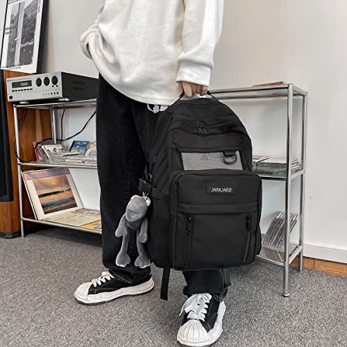 JARKJARD Cute Aesthetic Backpack Kawaii Backpack for School with Cute Pendant Casual Daypack Middle Student Travel College Bookbag for Girls Large Capacity(Black) - Image 5