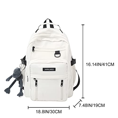 JARKJARD Cute Aesthetic Backpack Kawaii Backpack for School with Cute Pendant Casual Daypack Middle Student Travel College Bookbag for Girls Large Capacity(Black) - Image 4
