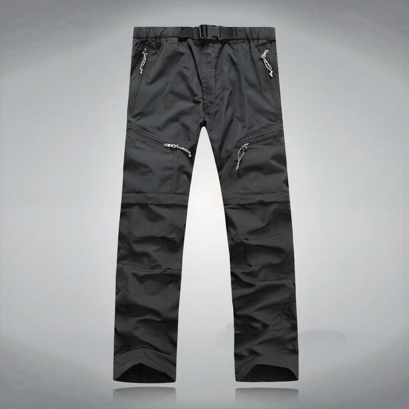 Convertible Quick Dry Hiking Pants Water Resistant Multi Pocket Trousers S Black - Image 4