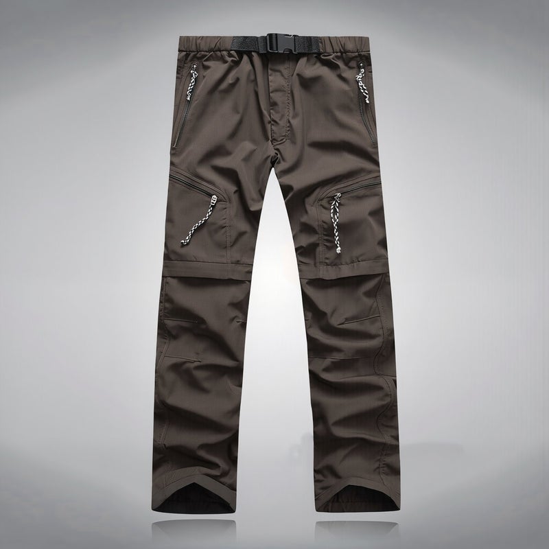 Convertible Quick Dry Hiking Pants Water Resistant Multi Pocket Trousers S Black - Image 3