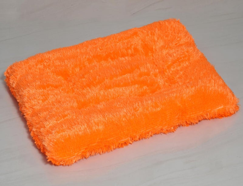 NEXTGO Floor Seat Cushions Yoga Meditation Mat Pooja aasan Soft Extra Comfortable Feather Touch Last Long Upto Washable Material Size 24 x 30 Inch 2 x 2.5 Fit (Orange) - Image 1