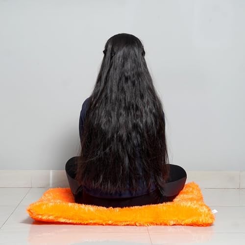 NEXTGO Floor Seat Cushions Yoga Meditation Mat Pooja aasan Soft Extra Comfortable Feather Touch Last Long Upto Washable Material Size 24 x 30 Inch 2 x 2.5 Fit (Orange) - Image 4