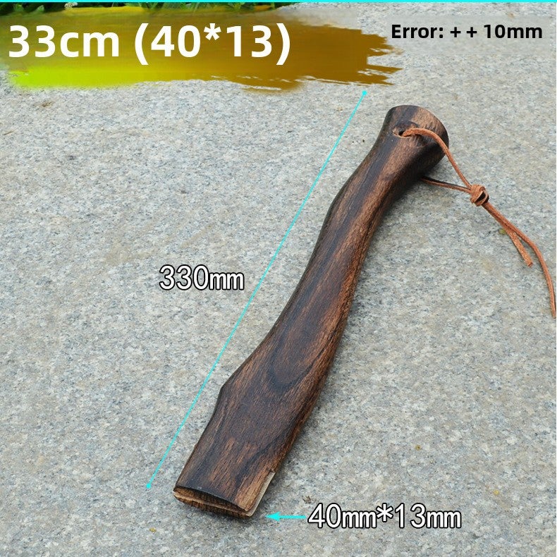 Qinggang Wood Ax Handle, Short Ax Handle, Small Ax Handle, Solid Wood Ax Handle, Curved Ax Handle, Mini Ax Handle(Leather rope type 33cm) - Image 1