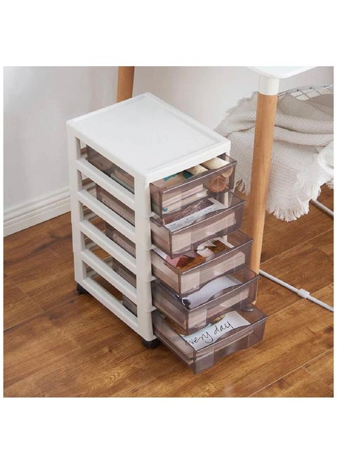 Versatile storage and organization shelves, with moving wheels for easy transportation, 5 drawers