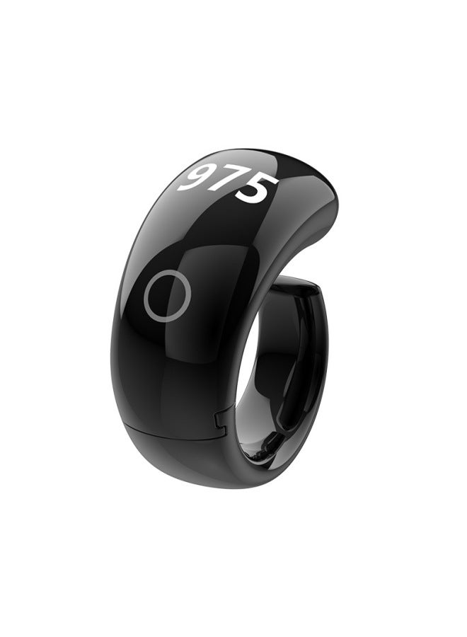 Equantu Smart Ring Bluetooth Time Reminder Outdoor Count Reminder Electronic Devices Fashion Ring-Color:Black - Image 1
