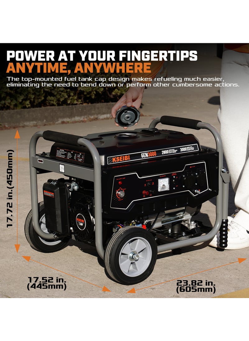 KSEIBI GEN 3000 Gasoline Generator, 3.0KW – Powerful & Reliable Portable Generator for Home, Outdoor & Worksite Use  - Image 4