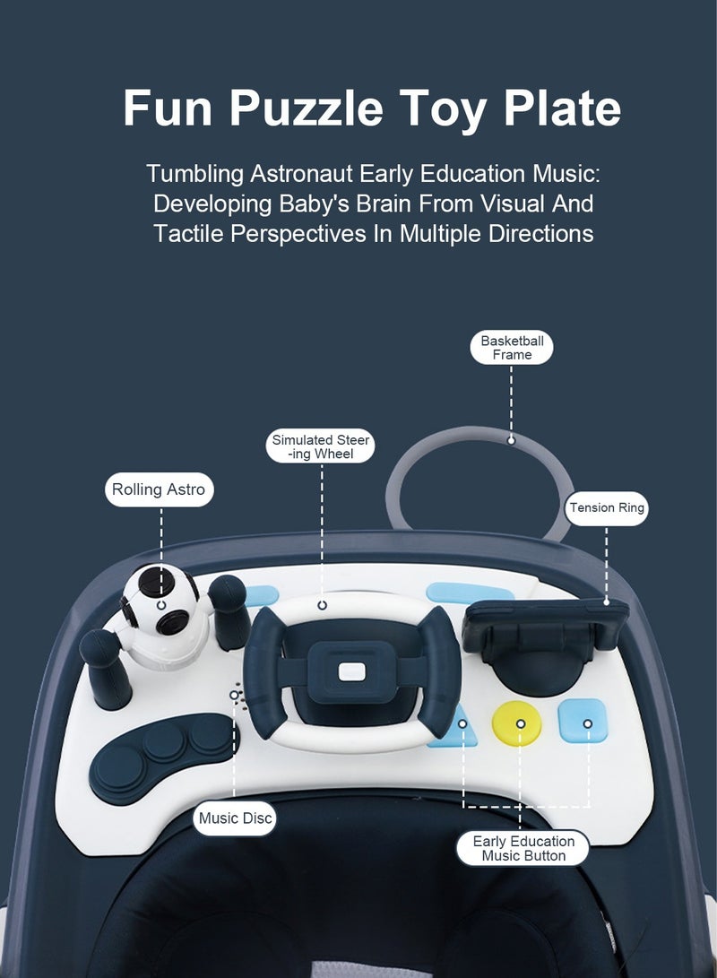 Kidle Multi-Functional Baby Walker, 360-Degree Rotate For Infant Walker With Adjustable Speed Fun Puzzle Toy Plate Early Education Music Button - Image 5