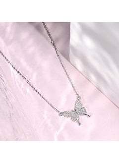 Zavya ZAVYA 925 Sterling Silver Cubic Zirconia CZ Butterfly Rhodium Plated Chain Necklace | Gift for Women and Girls | With Certificate of Authenticity and 925 Hallmark  - Image 2