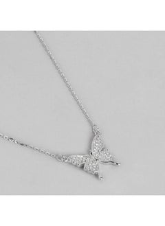Zavya ZAVYA 925 Sterling Silver Cubic Zirconia CZ Butterfly Rhodium Plated Chain Necklace | Gift for Women and Girls | With Certificate of Authenticity and 925 Hallmark  - Image 5