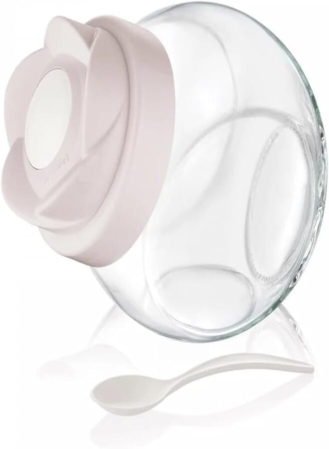 Bager Tulip Double Bottom Jar With Spoon 750 Cc, Pink