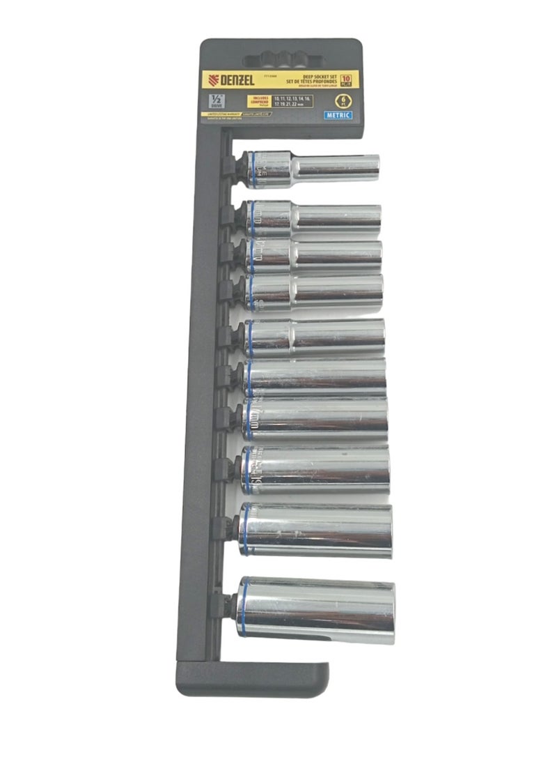 1/2 Drive Socket Set of 10 Deferent Sizes, METRIC 7713560