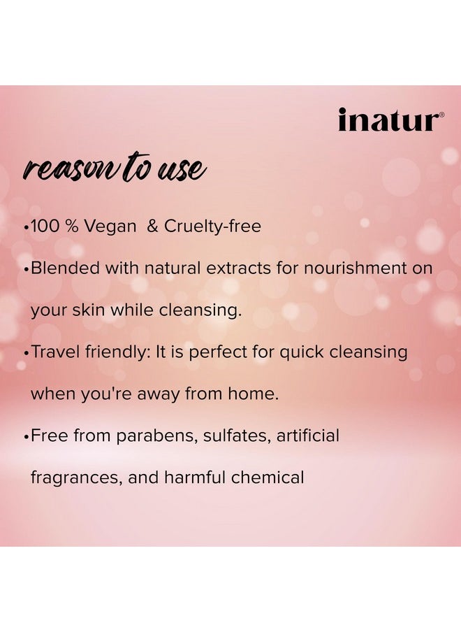 INATUR Makeup Remover Face Wipes (50 Wipes), Daily Cleansing Facial Towelettes To Remove Waterproof Make Up And Mascara, Jojoba Oil, Micellar Deep Cleans, No Artificial Chemicals  - Image 3